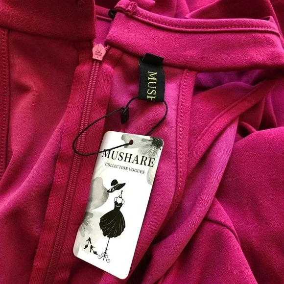 Mushare Pink Halter Maxi  Dress NWT Size Large - Picture 10 of 12